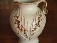 Ceramiczny dzbanek – wazon ręcznie wykonany z motywem kłosa  20 cm 